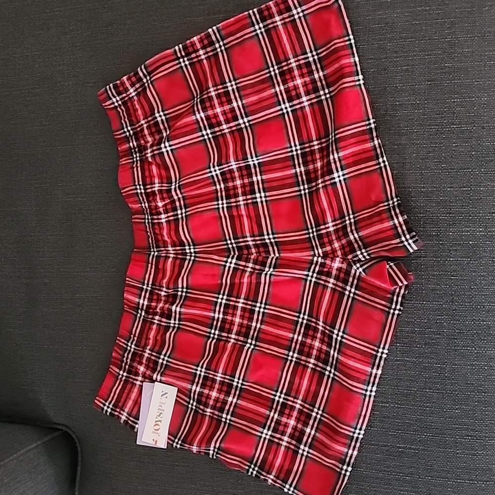 JOYSPUN Red Plaid Sleep Shorts 1X 16-18 Holiday Flannel Pajama Lounge Shorts - Picture 6 of 8